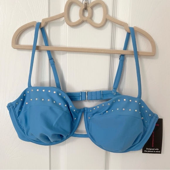 No Boundaries Light Blue Studded Bra - Picture 2 of 7